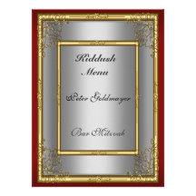 Add your own Kiddush Menu for Bar Bat Mitzvah Personalised Invitations