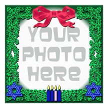 Add Your Own Photo Christmas / Hanukkah Card Personalised Invitation