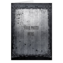 Add your photo black Gothic frame Card