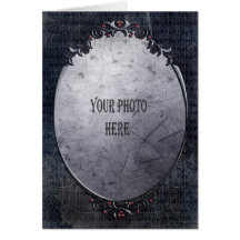 Add your photo Gothic Cobwebs ornate Frame Card
