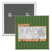 ADD YOUR PHOTO St Pats Cut Out Frame - Kiss Me Buttons