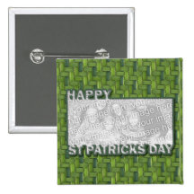 ADD YOUR PHOTO St Pats Cut Out Frame - Weave Button