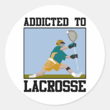Addicted To Lacrosse Round Stickers