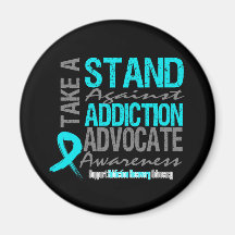 Addiction Recovery Take A Stand Against Addiction Refrigerator Magnets