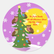Address  label sticker Christmas Owl.