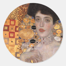 Adele Bloch Bauer Portrait (Detail) Gustav Klimt Round Sticker