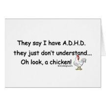 ADHD Chicken Humour Greeting Cards