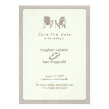 Adirondack Chairs Wedding Save the Date Personalized Invites