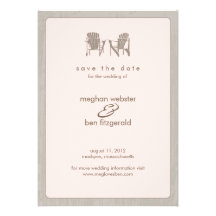 Adirondack chairs Wedding Save the Date Personalized Invite