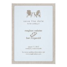 Adirondack Chairs Wedding Save the Date Personalised Announcement