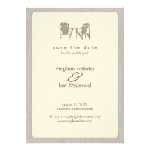 Adirondack Chairs Wedding Save the Date Custom Announcement