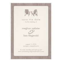 Adirondack Chairs Wedding Save the Date Personalized Announcements