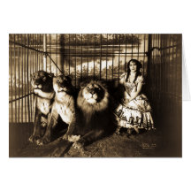 Adjie and the Lions 1899 Greeting Card