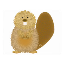 Adorable Animal Drawings: Beaver Postcards