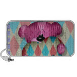 adorable argyle sweater teddy bear holding heart laptop speakers