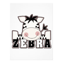 adorable baby zebra leaning with text custom invite