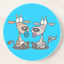 adorable cute baby kids goatlings goats cartoon beverage coaster