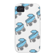 Adorable Cute Carriage Baby Boy Shower Case For The iPhone 4