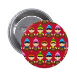 Adorable Elves Christmas Button