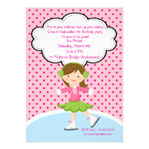 Adorable Girl Ice Skating Birthday Invitation