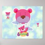adorable hot air balloon bears posters