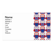 Adorable Patriotic Owls Business Card