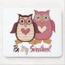 Adorable Retro Valentine Owls Tees and Gifts mousepads
