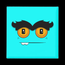 Adorable Unibrow Monster With an Overbite (Aqua) magnets