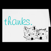 Adorable Westie Thank You Card cards