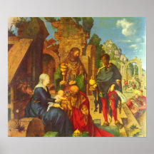 Adoration of the Magi  by Durer Poster