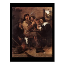 Adriaen Brouwer Smoking Men Postcards