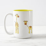 Adult and Baby Giraffe. Cartoon Coffee Mugs