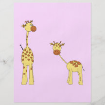 Adult and Baby Giraffe. Cartoon Personalised Flyer