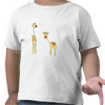 Adult and Baby Giraffe. Cartoon Shirt