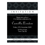 ADULT BIRTHDAY INVITATION :: ornately patterned L3 Post Cards