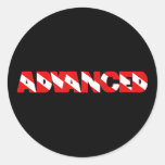Advanced Diver Text Design Shirt Stickers