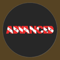 Advanced Diver Text Design Shirt stickers