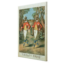 Advertisement for the 'Harley Brothers' (colour li Stretched Canvas Print