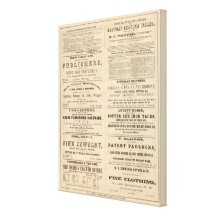 Advertisements for twelve companies, gallery wrap canvas