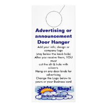 Advertising DOOR HANGER promotion tags Custom Rack Card