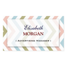 Advertising Manager - Natural Graceful Chevron Business Card