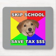 Advice Dog Skip School Mouse Mat