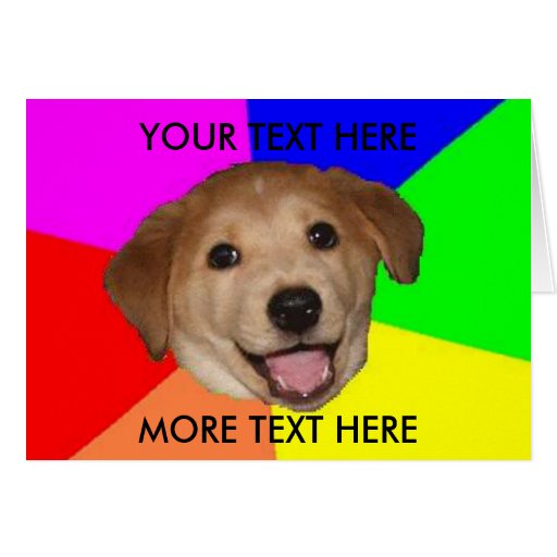 Advice dog template cards