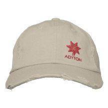 ADYTON.EU chino red Embroidered Hat