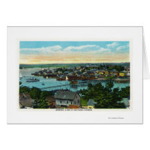 Aerial View of the Boothbay Harbour Greeting Card