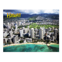 Aerial view of Waikiki Beach, Oahu, Hawaii Post Card