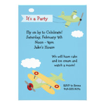 Aeroplane Birthday Party Invitation