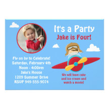 Aeroplane Birthday Party Invitation