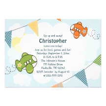 Aeroplane Birthday Party Invitations
