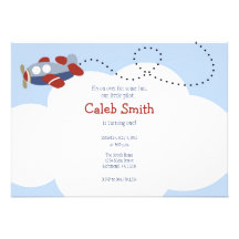 Aeroplane Cloud 1 Birthday Invitation